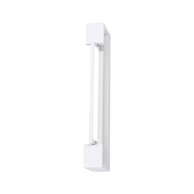 Modern white metal LED wall light with slim design for indoor lighting solutions.