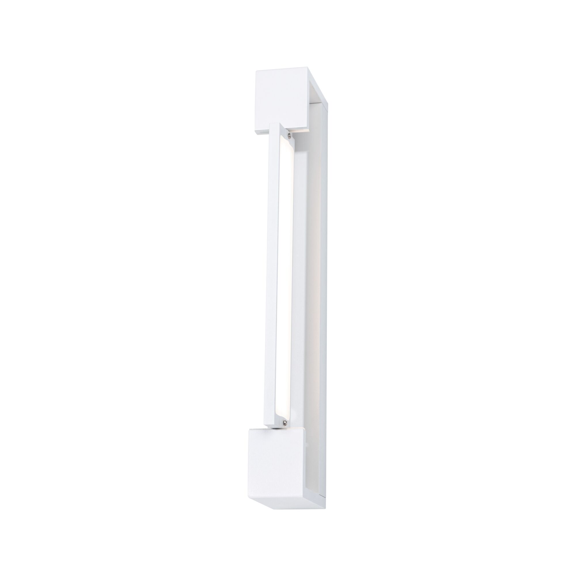 Moderner weißer LED-Wandleuchter aus Metall mit schlankem Design für Innenbeleuchtung.