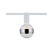 Ampoule LED moderne avec verre mi-miroir et support blanc pour système d'éclairage sur rail