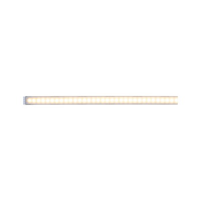 Long LED light strip with warm white light and aluminum housing for modern indoor lighting
