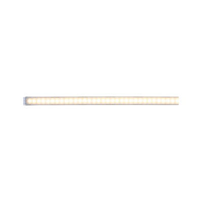 Long LED light strip with warm white light and aluminum housing for modern indoor lighting