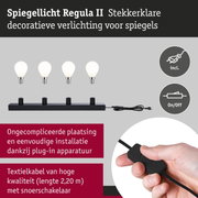Set LED-spiegellamp Regula II Inclusief fluorescentielampen 4-vlammig E14 2700K 4x470lm 230V 4x4,5W dimbaar Zwart/Opaal