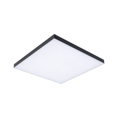 Plafonnier LED carré avec cadre noir et diffuseur blanc pour un éclairage intérieur moderne