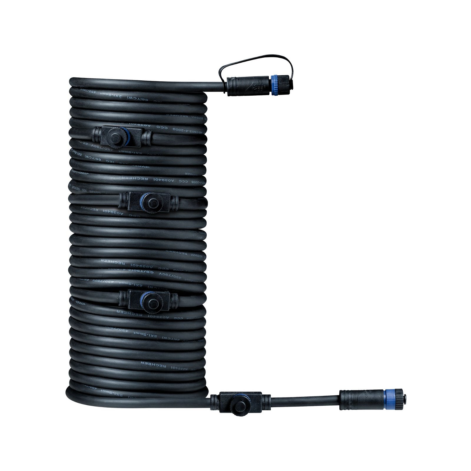 Plug & Shine Kabel 10m 5 Ausgänge IP68 Schwarz