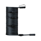 Black extension cable with connectors made of durable material for flexible power supply