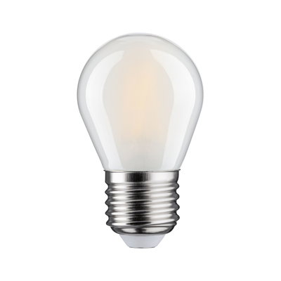 Small LED bulb with frosted glass and metal base for energy-efficient lighting