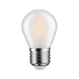 Kleine LED-Glühbirne mit mattiertem Glas und Metallfassung für energiesparende Beleuchtung