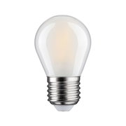 Small LED bulb with frosted glass and metal base for energy-efficient lighting