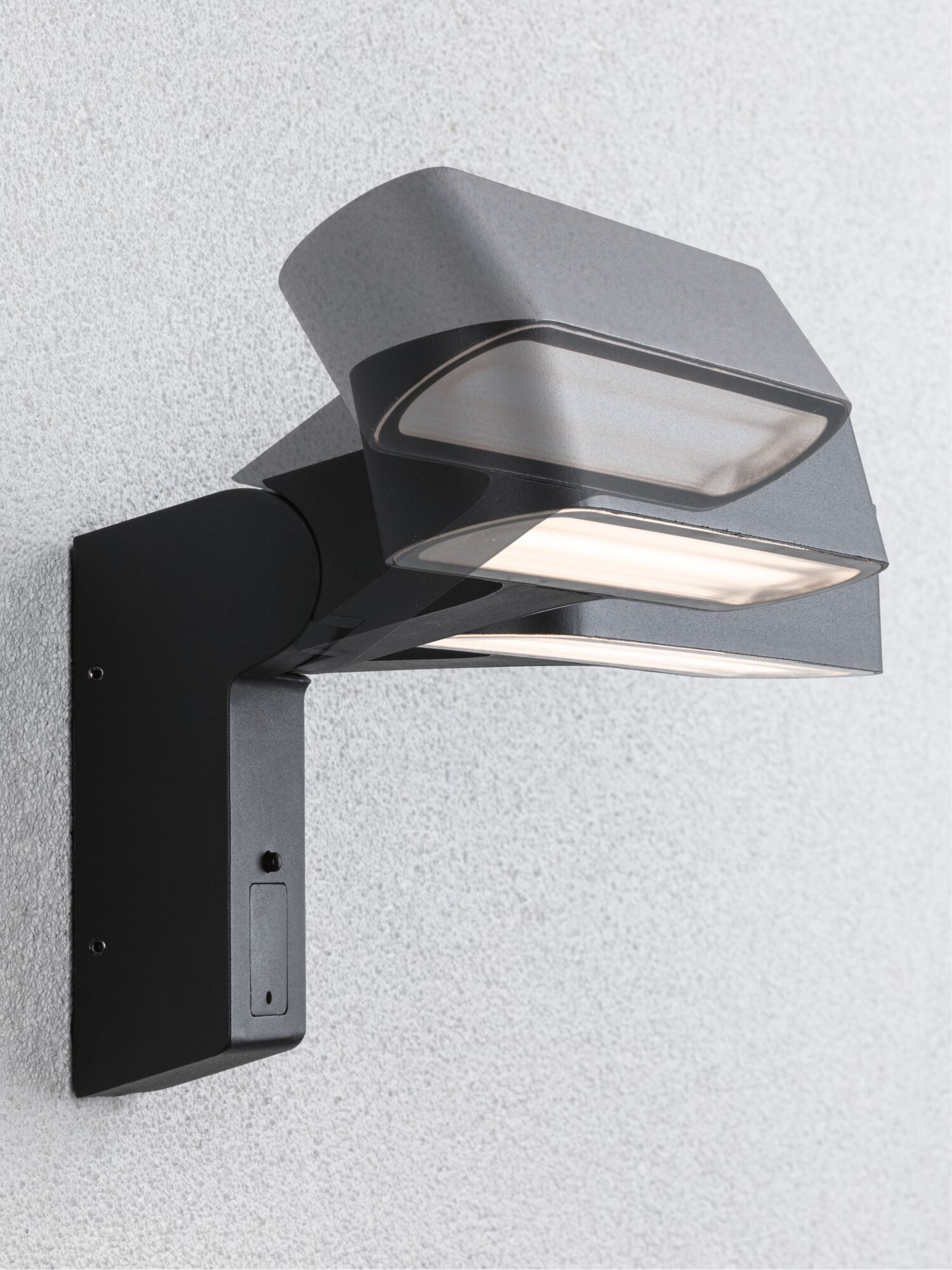 Applique murale LED noire en métal au design rectangulaire pour éclairage extérieur moderne