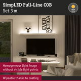 SimLED Full-Line COB 3m LED strip in warm white with uniform light and wipeable coating for easy cleaning
