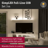 SimLED Full-Line COB 3m LED strip in warm white with uniform light and wipeable coating for easy cleaning