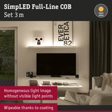 SimLED Full-Line COB 3m warm white LED strip for uniform lighting without visible light points