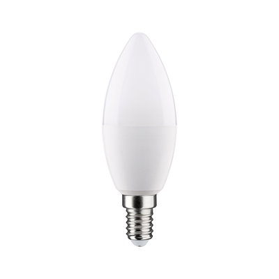 Ampoule LED bougie blanche avec culot E14 en plastique et métal pour éclairage économique