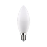 Weiße LED-Kerzenlampe mit E14-Fassung aus Kunststoff und Metall für energiesparende Beleuchtung