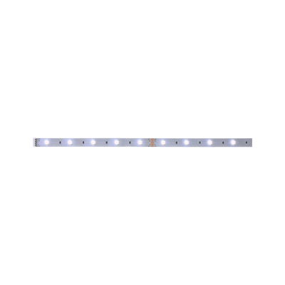 White LED light strip with multiple diodes on silver base for modern lighting solutions