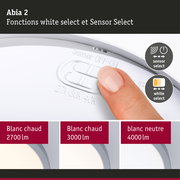 Panneau LED Abia 2 White Select Détecteur de mouvement crépusculaire (HF) rond 400mm 16W 1400lm 2700 - 4000K Chrome mat