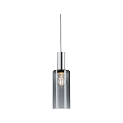 Modern pendant light with smoked glass and chrome metal for stylish room lighting