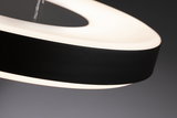 Zwarte LED-hanglamp met witte kunststof diffuser voor moderne binnenverlichting