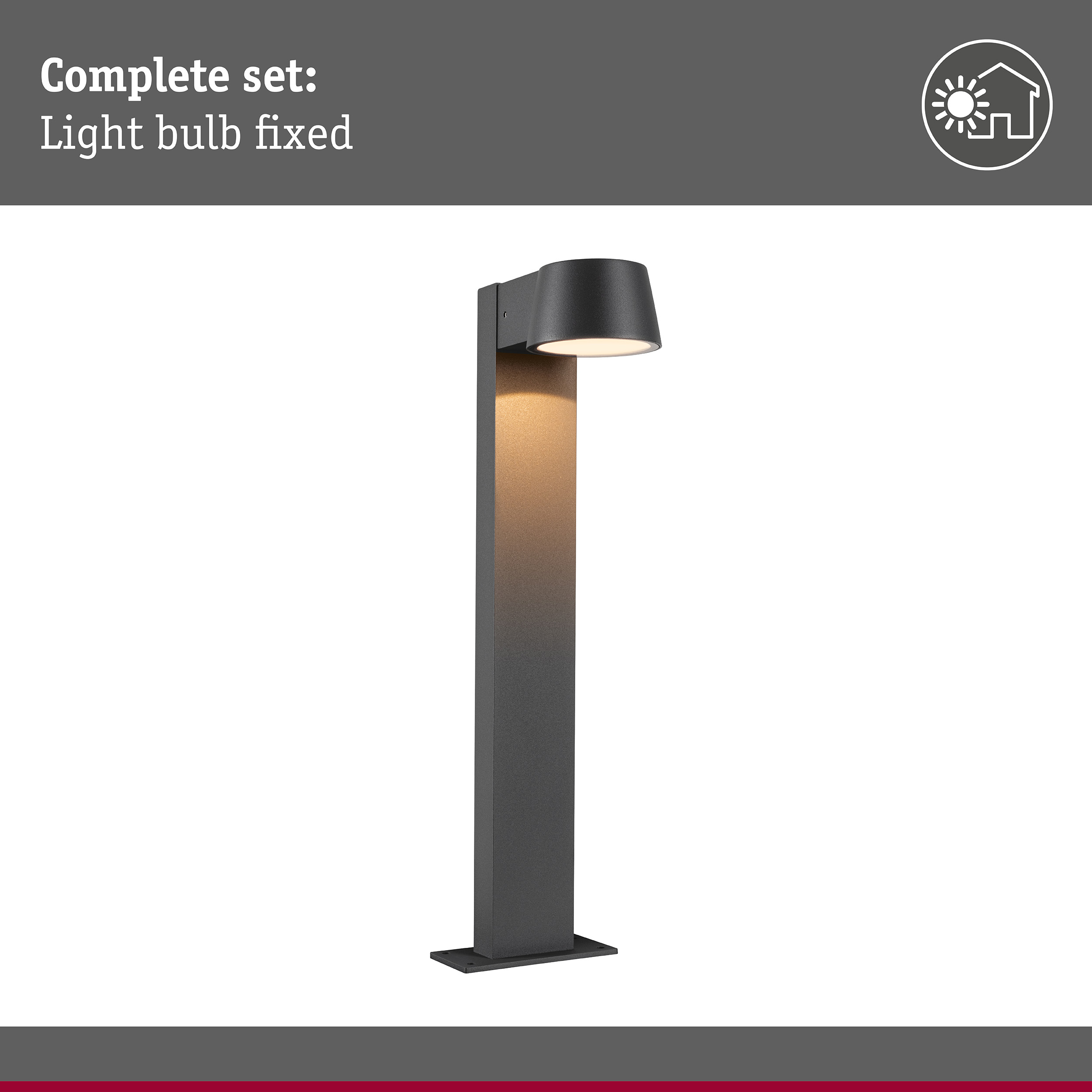 LED Bollard light Capea insect friendly IP44 500mm 2200K 6W 450lm 230V 98° Anthracite Aluminium