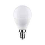 White LED bulb with E14 base made of plastic and glass for energy-saving lighting