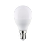 Witte LED-lamp met E14-fitting van kunststof en glas voor energiezuinige verlichting