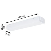 Weißes rechteckiges LED-Leuchtmittel mit Maßen 205x73x41 mm für moderne Beleuchtung