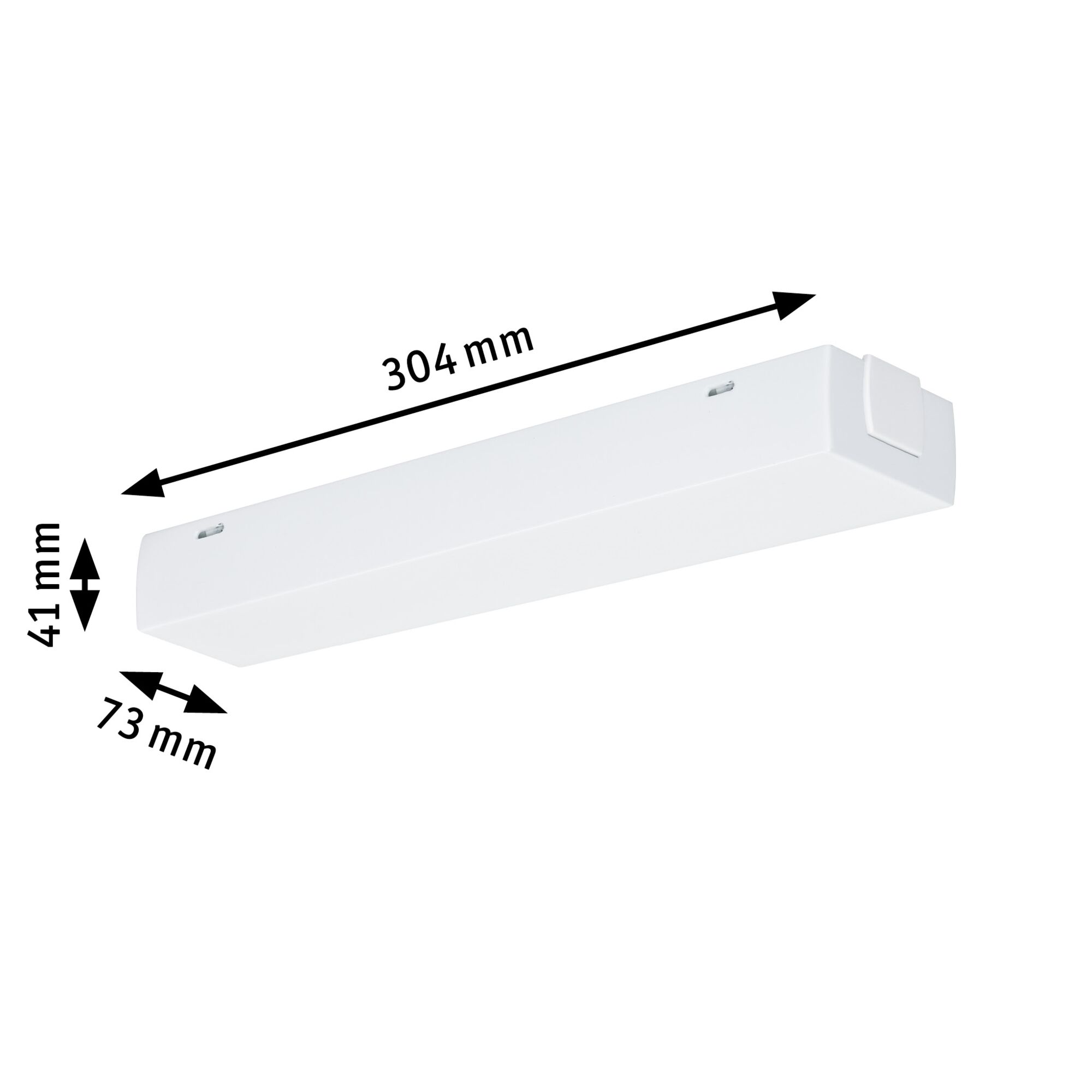Weißes rechteckiges LED-Leuchtmittel mit Maßen 205x73x41 mm für moderne Beleuchtung