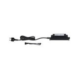 Zwarte LED-voeding met kabel en stekker voor binnenverlichting, energiezuinige stroomadapter