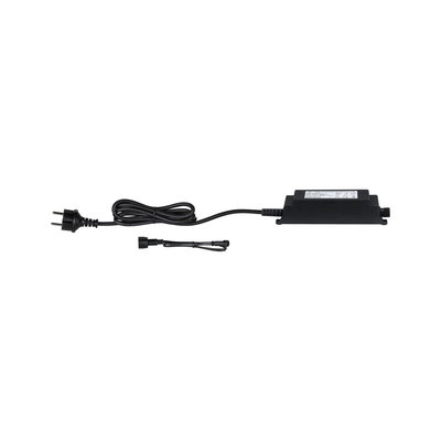 Zwarte LED-voeding met kabel en stekker voor binnenverlichting, energiezuinige stroomadapter