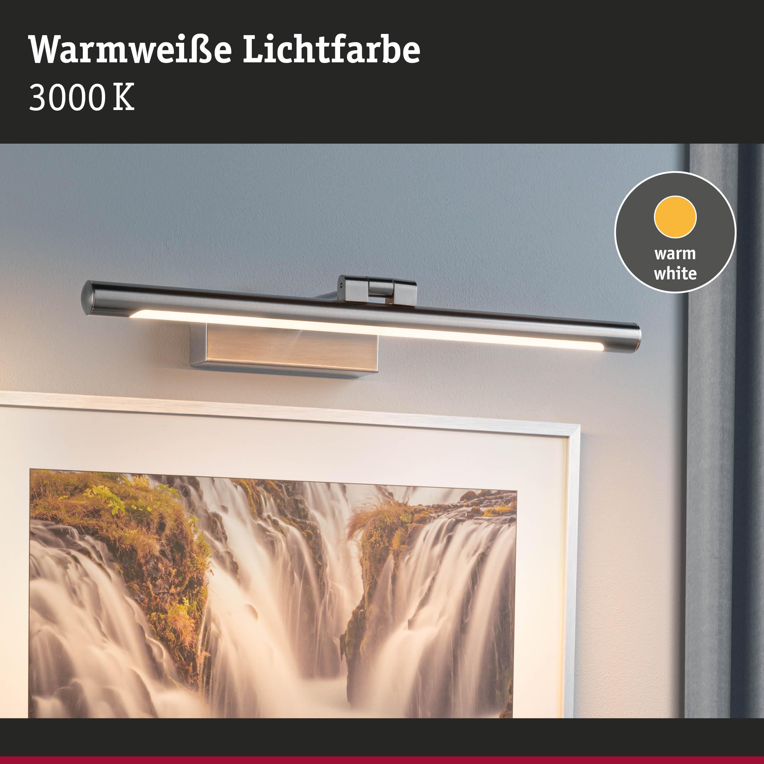 LED-Bilderleuchte aus gebürstetem Metall in Silber mit warmweißem Licht 3000K für Wanddekoration