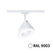 Moderner weißer LED-Strahler aus Kunststoff für Schienensysteme, energiesparende Beleuchtungslösung