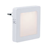 Veilleuse LED blanche en plastique avec interrupteur variateur et prise pour éclairage doux