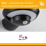 Solar LED Außenwandleuchte Bordola Dämmerungsgesteuerter Bewegungsmelder (IR) IP44 180x211mm 3000K 3,5W 220lm 3,7V Anthrazit Kunststoff