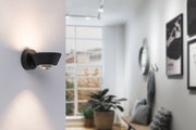 Black metal wall light with warm white LED for modern home lighting and decor