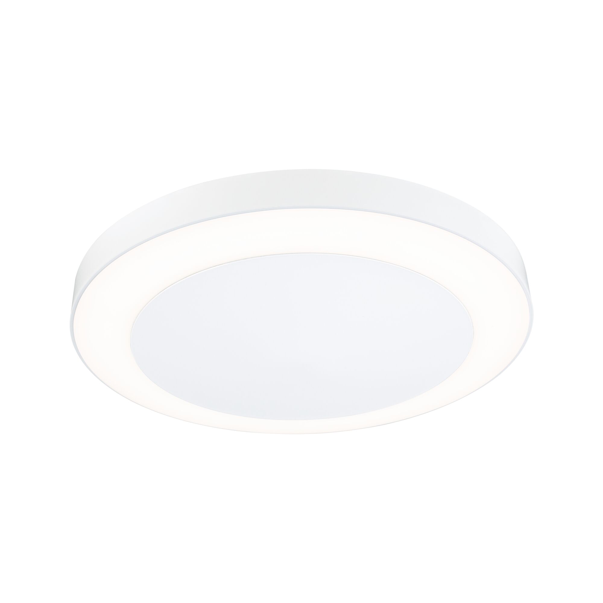 Round white LED ceiling light with plastic diffuser for modern room lighting