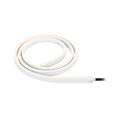 Flexible warm white LED strip with white casing for modern lighting accents and decoration