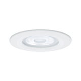 Round white LED recessed light with clear plastic lens for modern room lighting solutions