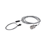 Grey textile-covered power cable with switch and metal socket for LED lighting, lamp cable