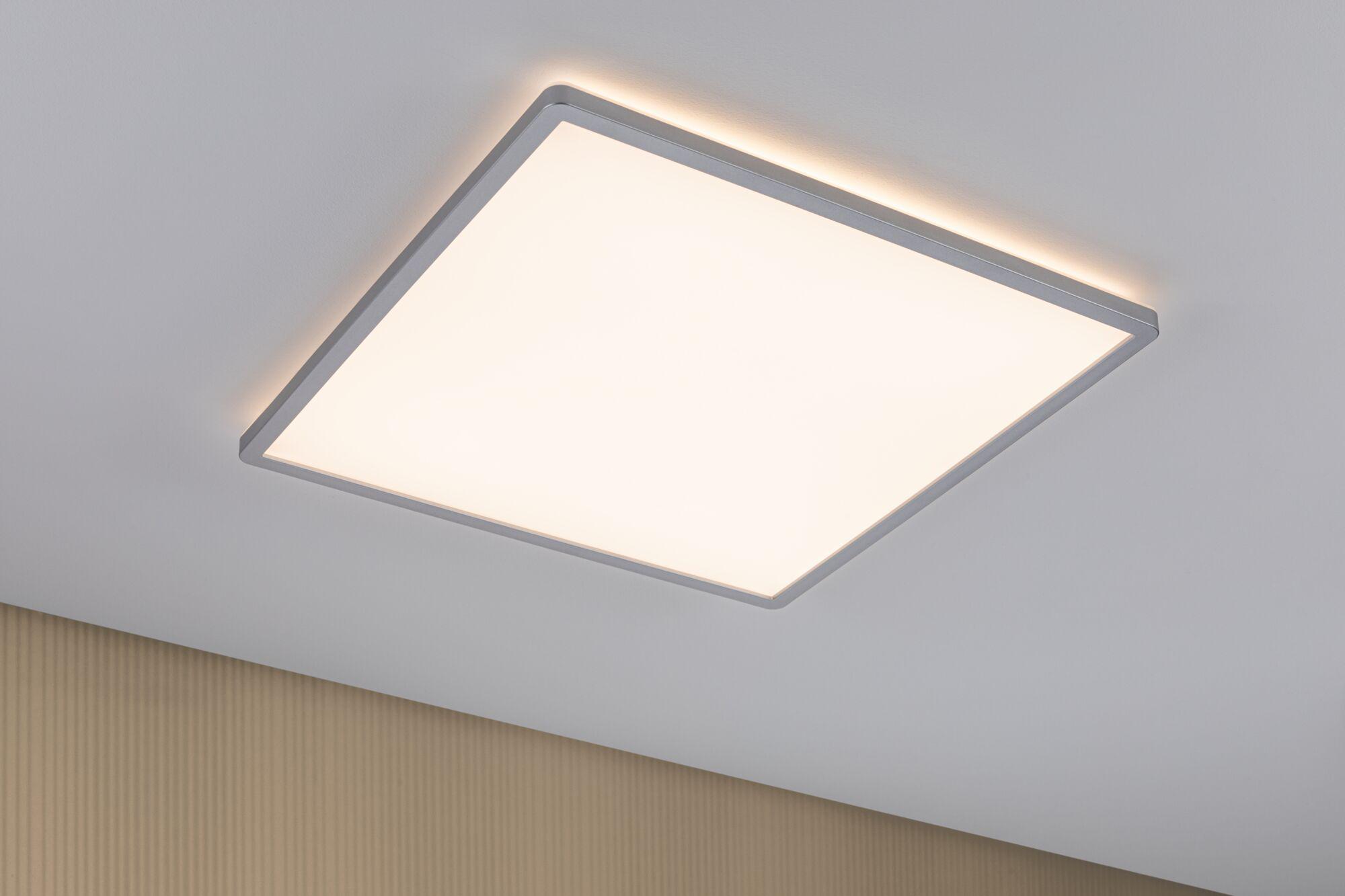 Modernes quadratisches LED-Deckenlicht mit weißem Aluminiumrahmen und warmweißem Licht für Wohnräume