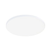Round white LED ceiling light with metal frame for energy-efficient room lighting