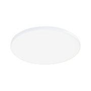 Round white LED ceiling light with metal frame for energy-efficient room lighting