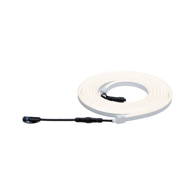Flexibele witte LED-lichtstrip met zwarte aansluitkabel voor moderne verlichtingsoplossingen