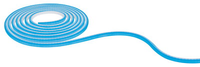 Blaues LED-Lichtband aus flexiblem Kunststoff, ideal für dekorative Beleuchtung und Akzente.