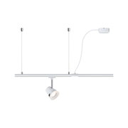 White LED track light with adjustable metal and plastic spotlight for modern interior lighting