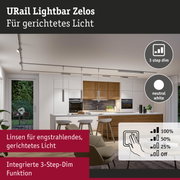 URail Lightbar Zelos weiße Deckenleuchte mit gerichteten Linsen und 3-Stufen-Dimmfunktion für Wohnräume