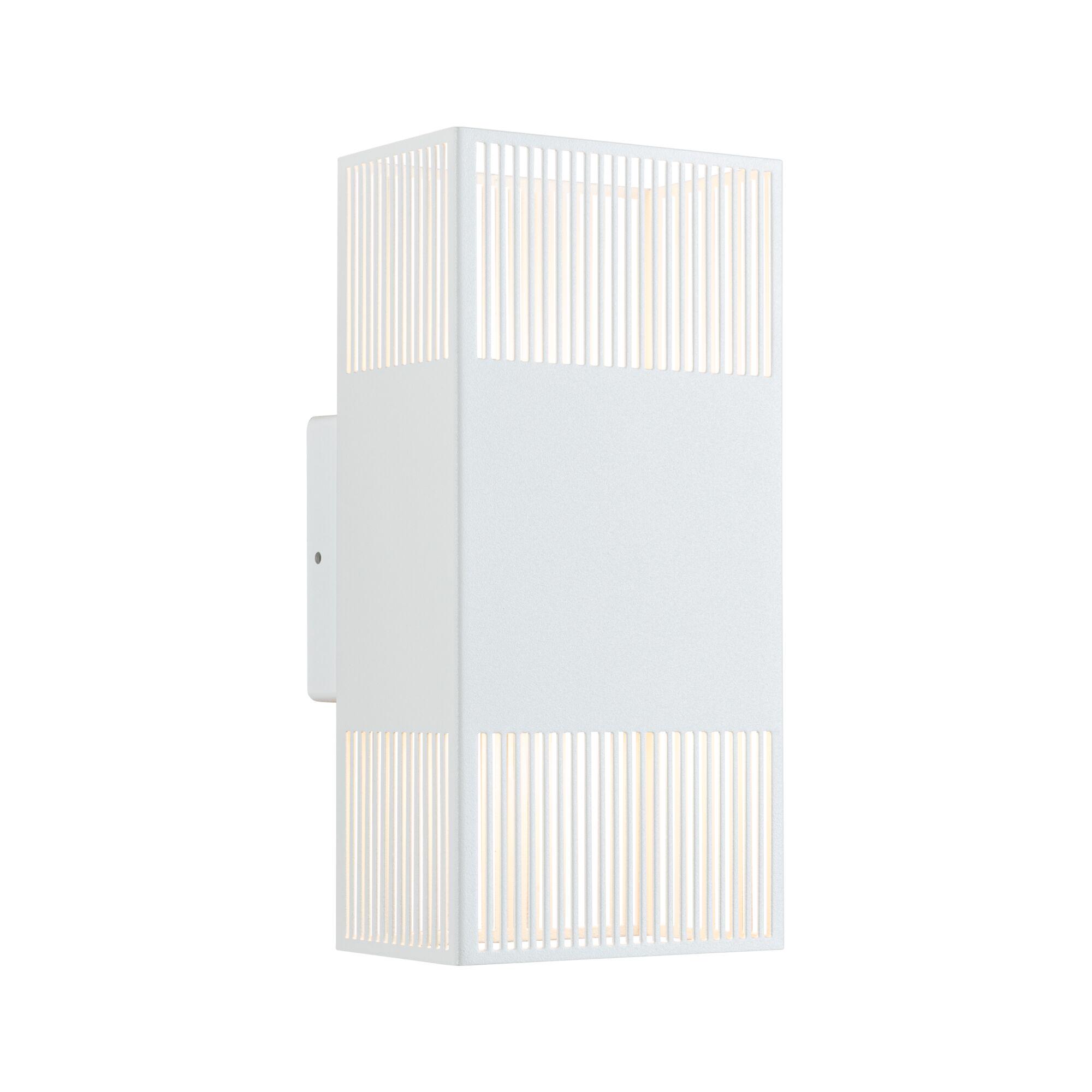 LED Wall light Tharin IP44 3000K 120x250mm 2x3,7W White White metal wall light with vertical slats and warm white light for modern interior lighting