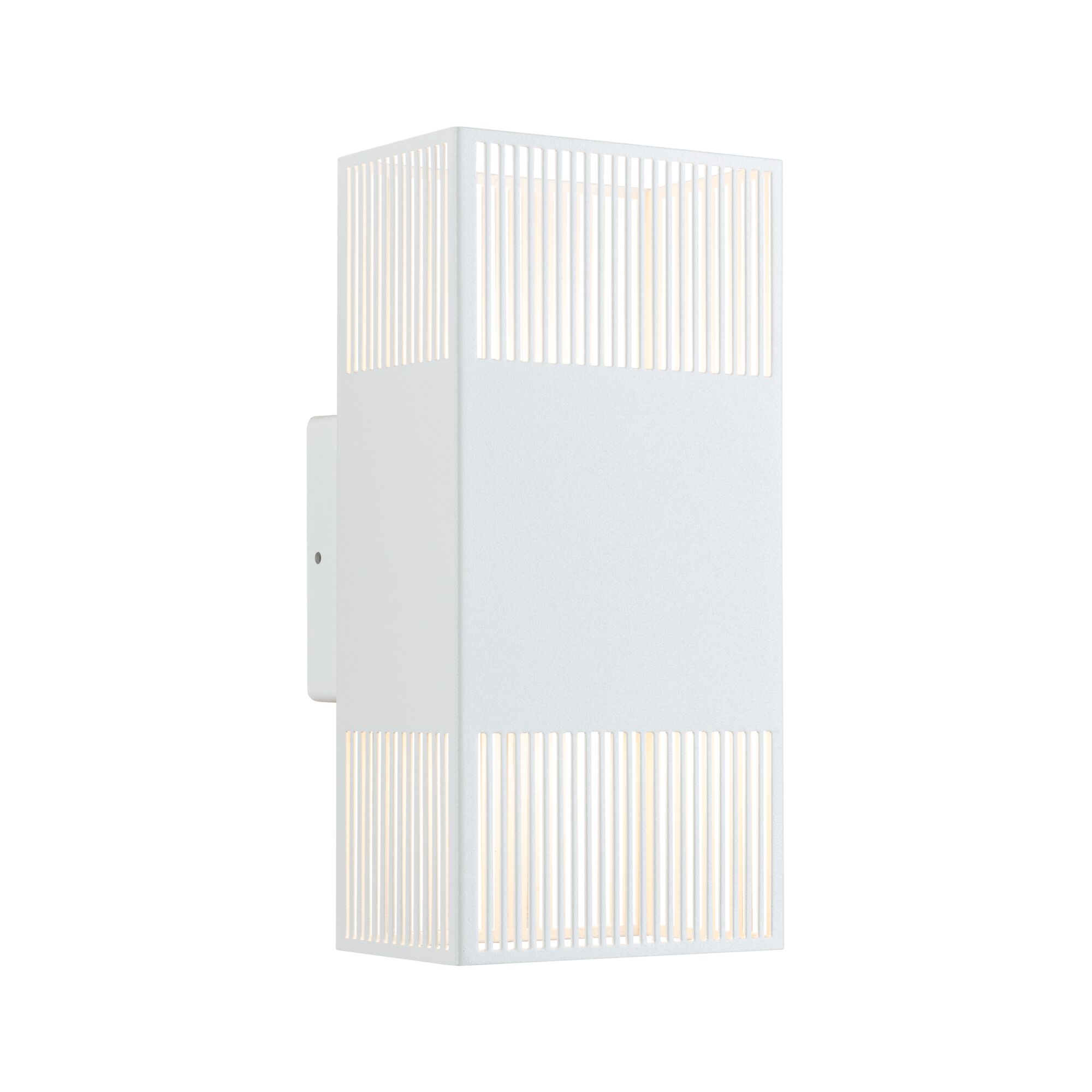 Applique LED Tharin IP44 3000K 120x250mm 2x3,7W Blanc Applique murale en métal blanc avec lames verticales et lumière blanc chaud pour intérieur moderne