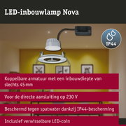 LED-inbouwlamp 3-Step-Dim Nova Coin star IP44 rond 78mm Coin 6W 470lm 230V dimbaar 2700K Staal geborsteld