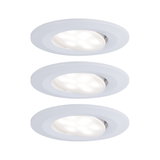 White plastic LED recessed spotlight with adjustable head for modern interior lighting solutions