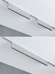 Moderne LED-Schienenleuchte aus grauem Aluminium mit warmweißem Licht für Wohnräume